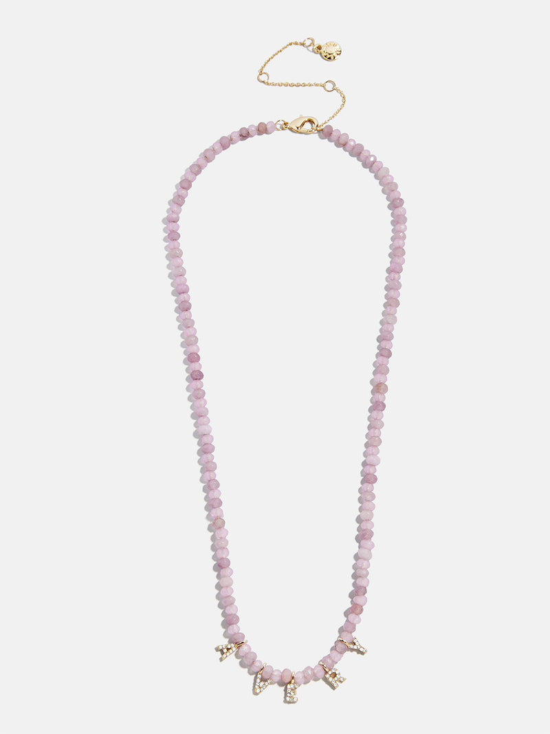 BaubleBar Mini Semi-Precious Pavé Custom Necklace - Light Amethyst - 
    Personalized name necklace
  
