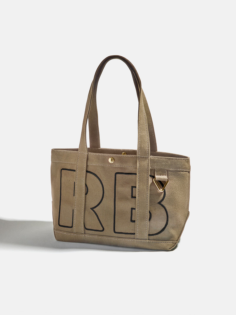 BaubleBar Jet Black - 
    Personalized canvas tote bag with custom embroidered initials 
  
