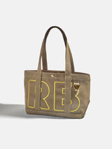 BaubleBar Butter Yellow - 
    Personalized canvas tote bag with custom embroidered initials 
  
