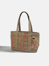 BaubleBar Cherry Red - 
    Personalized canvas tote bag with custom embroidered initials 
  
