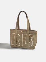BaubleBar Desert Tan - 
    Personalized canvas tote bag with custom embroidered initials 
  
