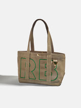 BaubleBar Kelly Green - 
    Personalized canvas tote bag with custom embroidered initials 
  
