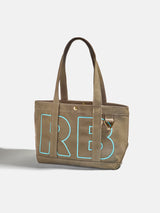 BaubleBar Turquoise - 
    Personalized canvas tote bag with custom embroidered initials 
  
