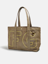 BaubleBar Butter Yellow - 
    Personalized canvas tote bag with custom embroidered initials 
  
