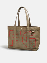 BaubleBar Cherry Red - 
    Personalized canvas tote bag with custom embroidered initials 
  
