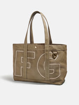BaubleBar Desert Tan - 
    Personalized canvas tote bag with custom embroidered initials 
  

