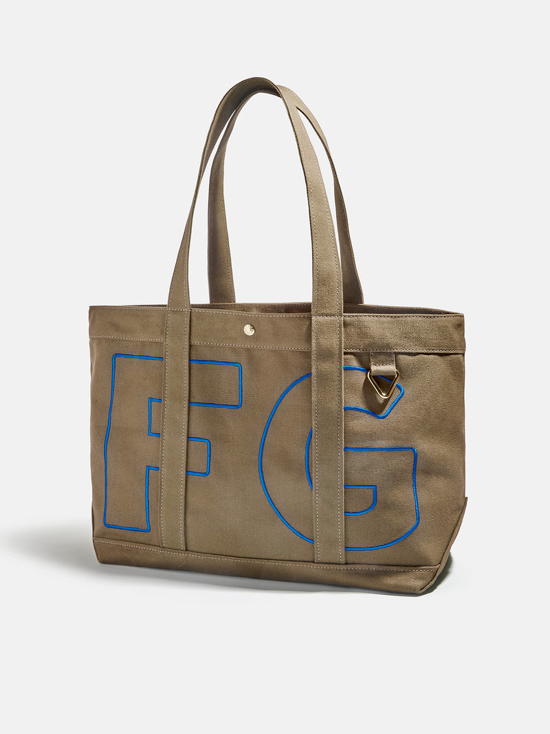 BaubleBar Royal Blue - 
    Personalized canvas tote bag with custom embroidered initials 
  
