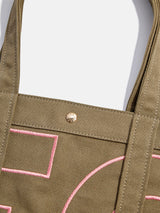 BaubleBar Custom Alpha Tote - Mushroom Taupe - 
    Personalized canvas tote bag with custom embroidered initials 
  
