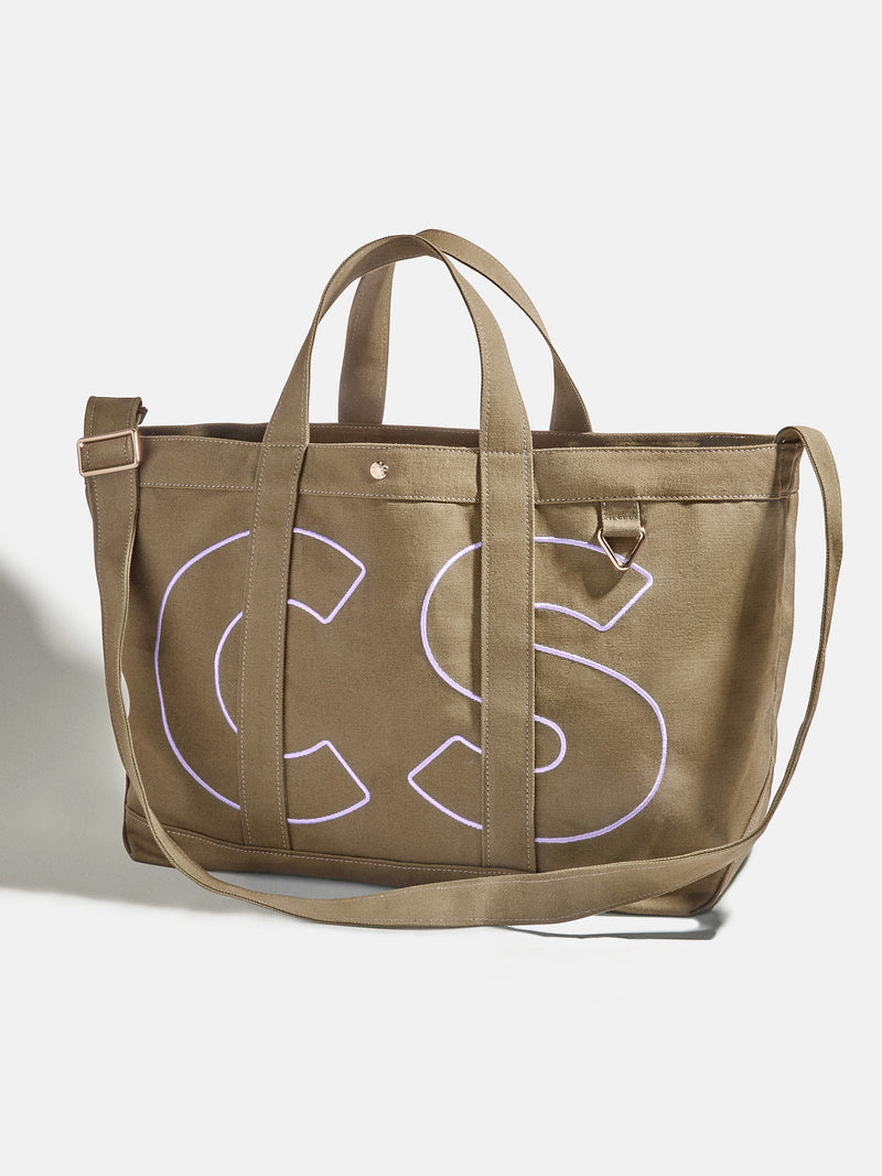 BaubleBar Lilac - 
    Personalized canvas tote bag with custom embroidered initials 
  
