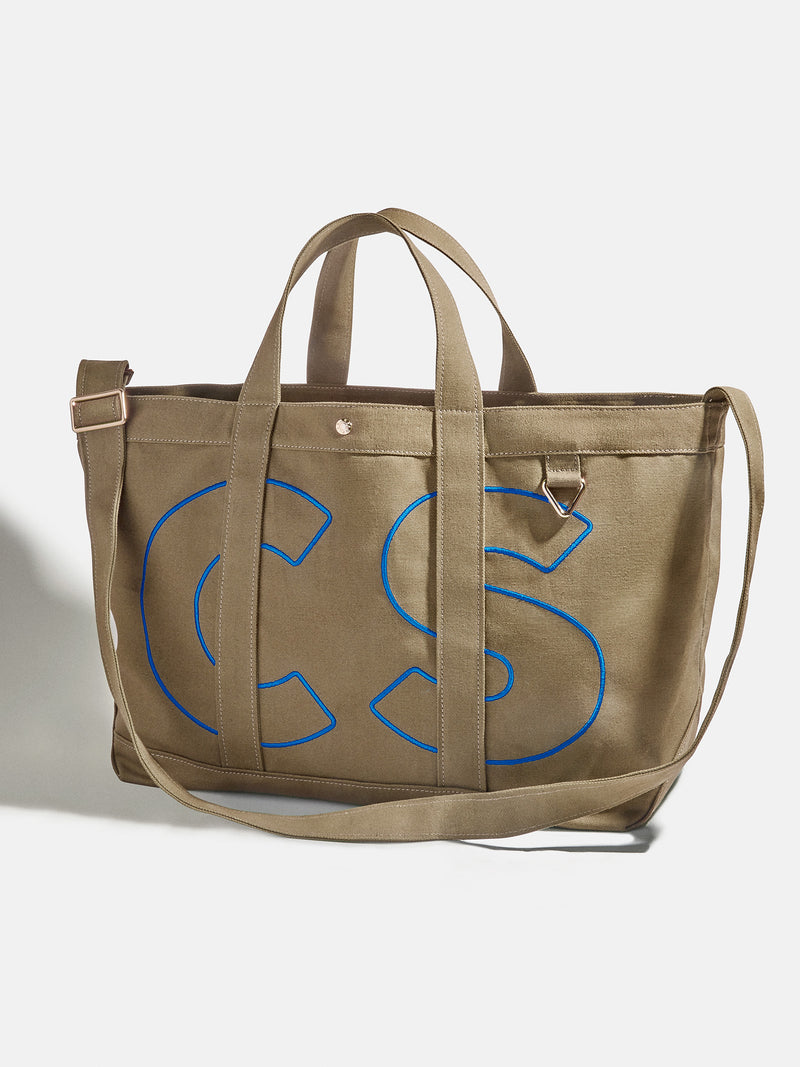 BaubleBar Royal Blue - 
    Personalized canvas tote bag with custom embroidered initials 
  
