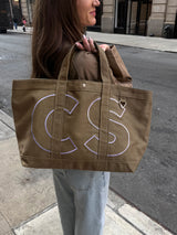 BaubleBar Lilac - 
    Personalized canvas tote bag with custom embroidered initials 
  
