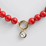 Janette Beaded Ring Necklace - Carnelian
