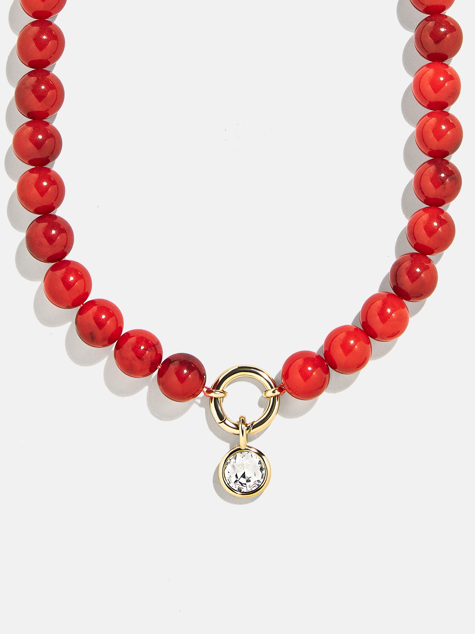 Janette Beaded Ring Necklace - Carnelian