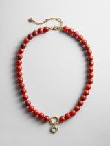 BaubleBar Janette Beaded Ring Necklace - Carnelian - 
    Resin charm necklace
  
