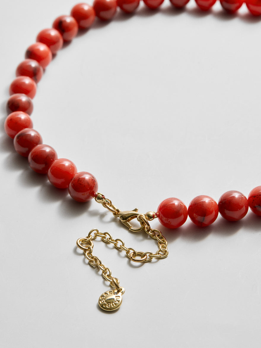 Janette Beaded Ring Necklace - Carnelian