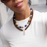 Janette Beaded Ring Necklace - Tiger's Eye