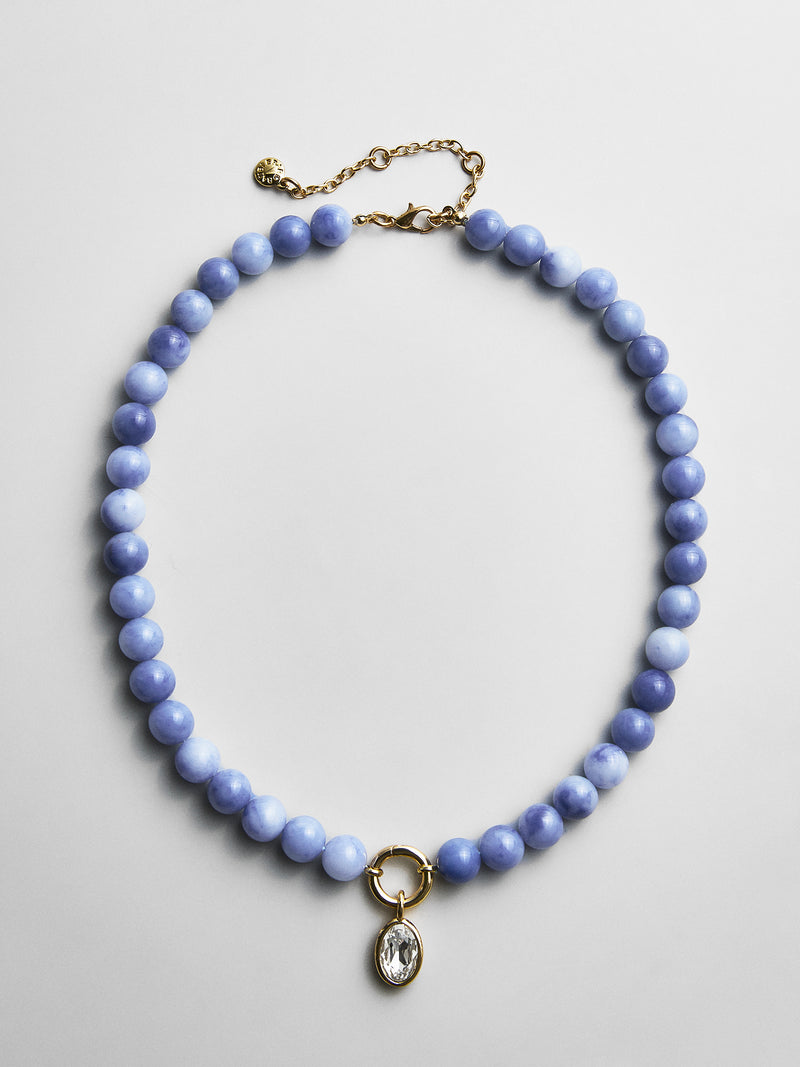 Janette Beaded Ring Necklace - Sodalite