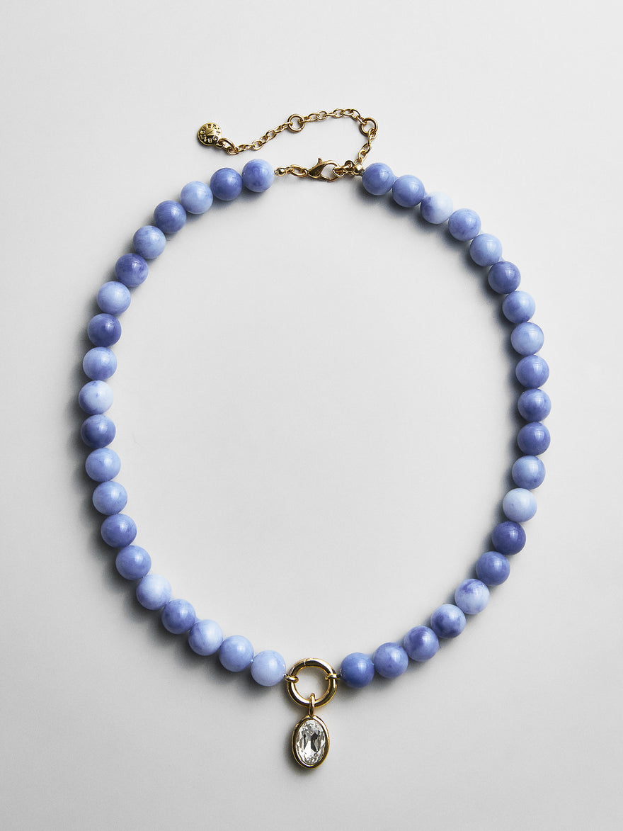 Janette Beaded Ring Necklace - Sodalite