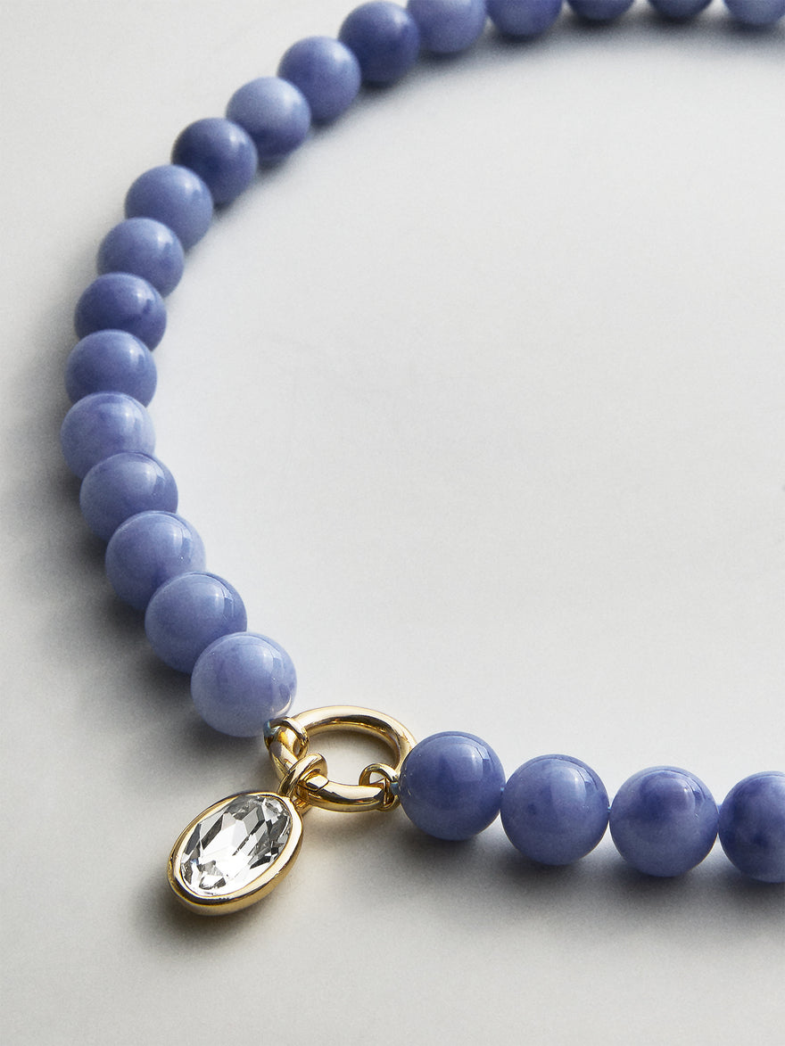 Janette Beaded Ring Necklace - Sodalite