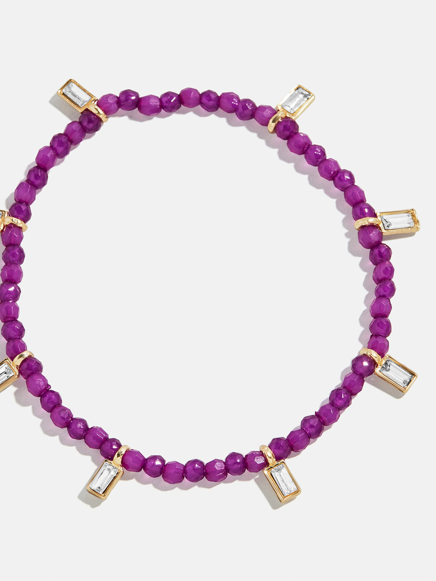 Crystal Beaded Bracelet - Plum