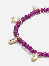 BaubleBar Crystal Beaded Bracelet - Plum - 
    Stretch bracelet for stacking
  
