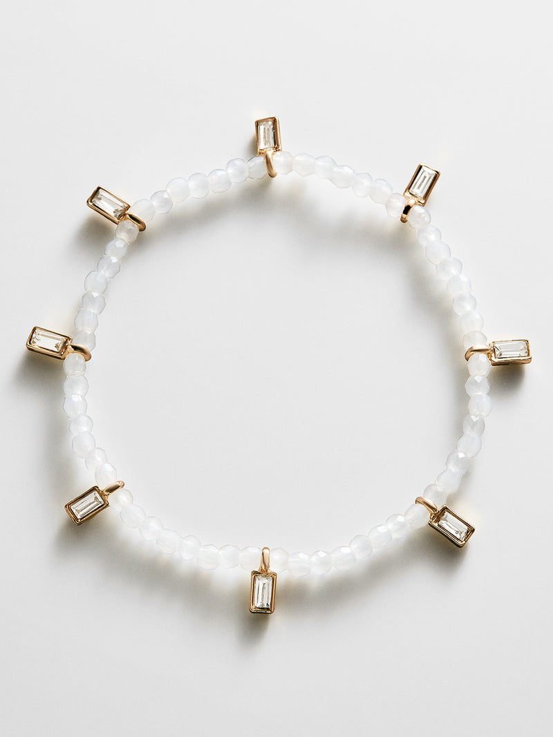 Crystal Beaded Bracelet - White