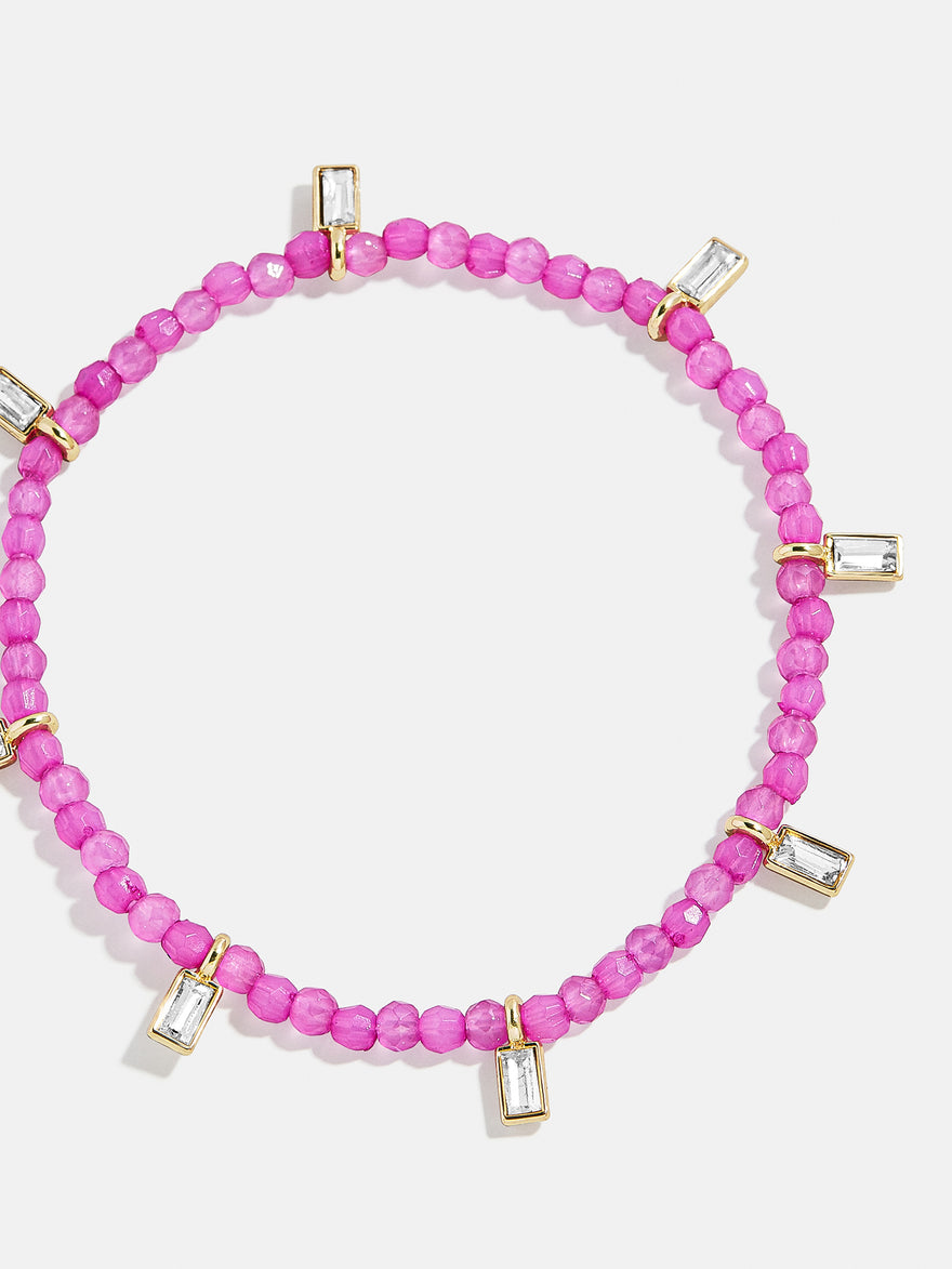 Crystal Beaded Bracelet - Magenta