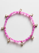Crystal Beaded Bracelet - Magenta