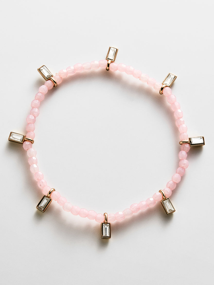 Crystal Beaded Bracelet - Blush