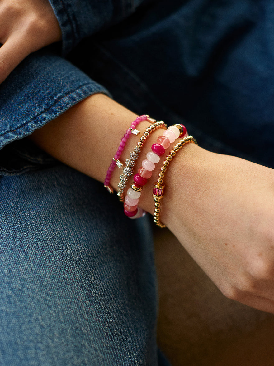 Marjorie Beaded Bracelet - Pink Multi
