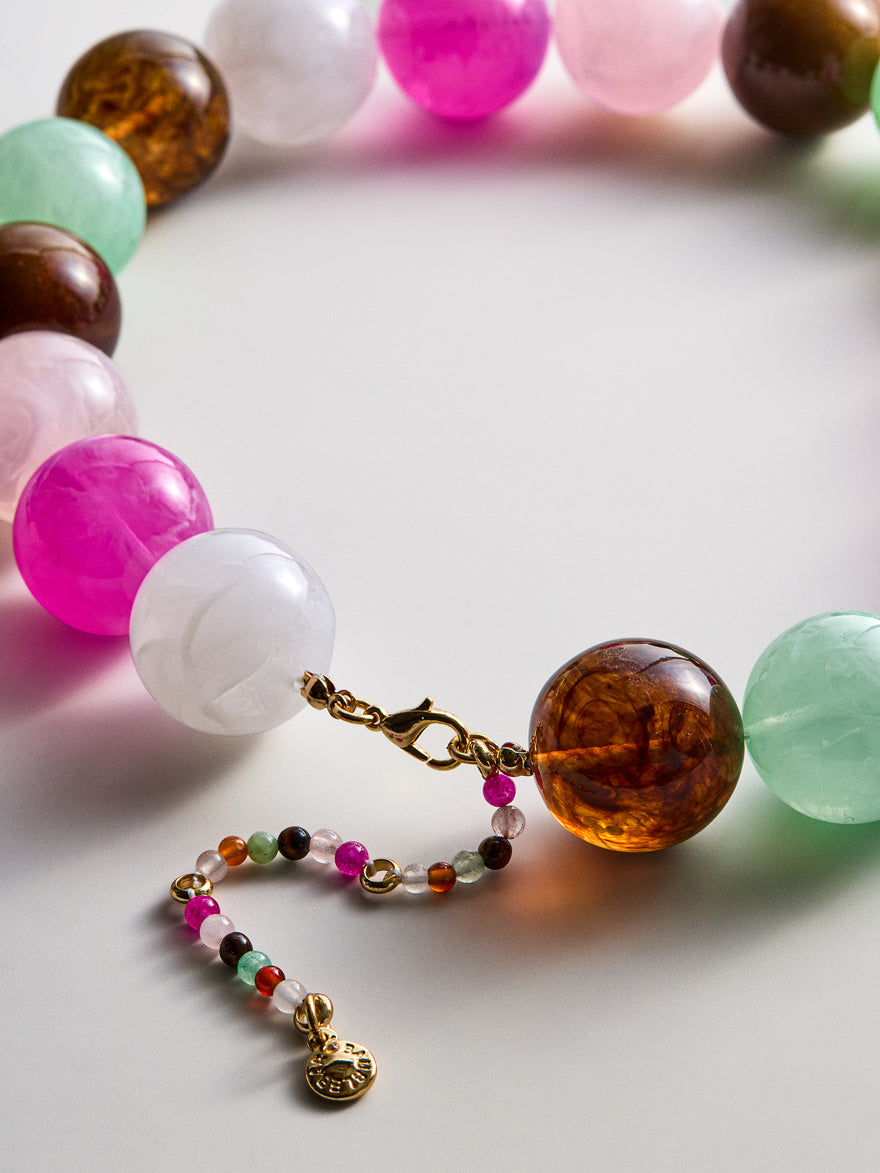 Jane Beaded Necklace - Pink Multi
