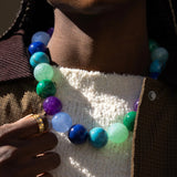 Jane Beaded Necklace - Blue/Purple Multi Bead