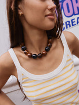 BaubleBar Jane Beaded Necklace - Brown/Black Multi Bead - 
    Chunky statement necklace
  
