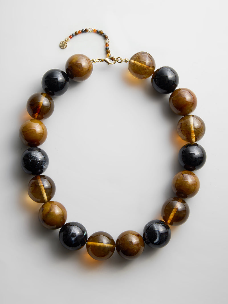 Jane Beaded Necklace - Brown