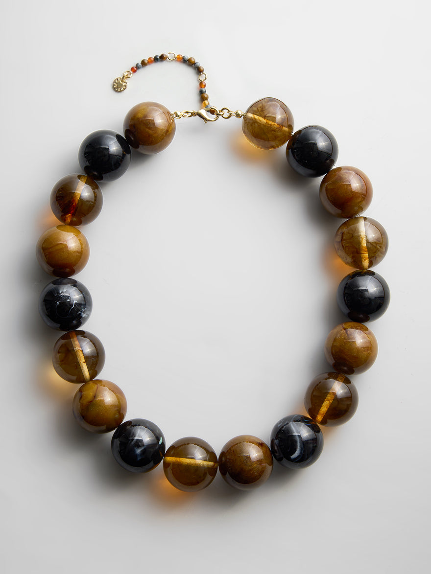 Jane Beaded Necklace - Brown