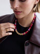 BaubleBar Block Letter Beaded Custom Necklace - Pink Multi - 
    Personalized name necklace 
  
