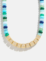 BaubleBar Block Letter Beaded Custom Necklace - Blue Multi - 
    Personalized name necklace 
  
