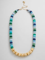 BaubleBar Block Letter Beaded Custom Necklace - Blue Multi - 
    Personalized name necklace 
  
