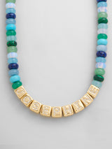 BaubleBar Block Letter Beaded Custom Necklace - Blue Multi - 
    Personalized name necklace 
  
