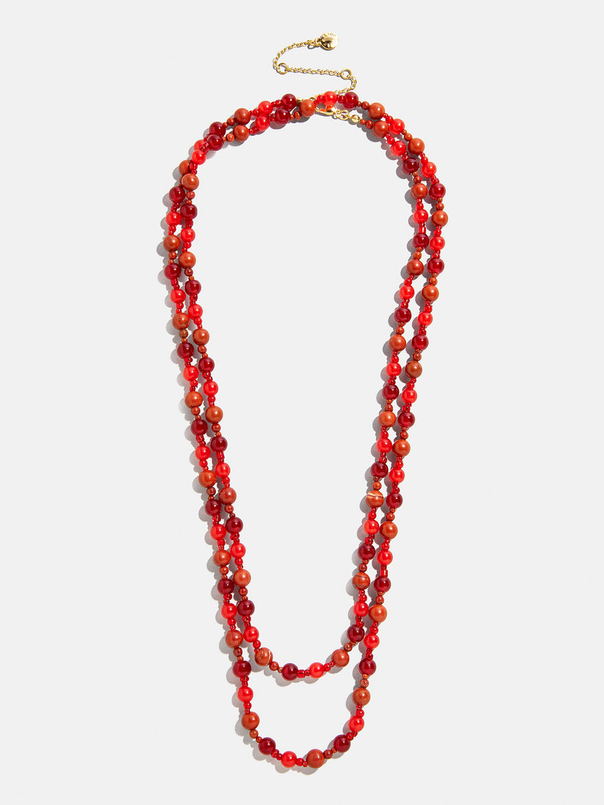 Charlotte Beaded Necklace - Red Jasper