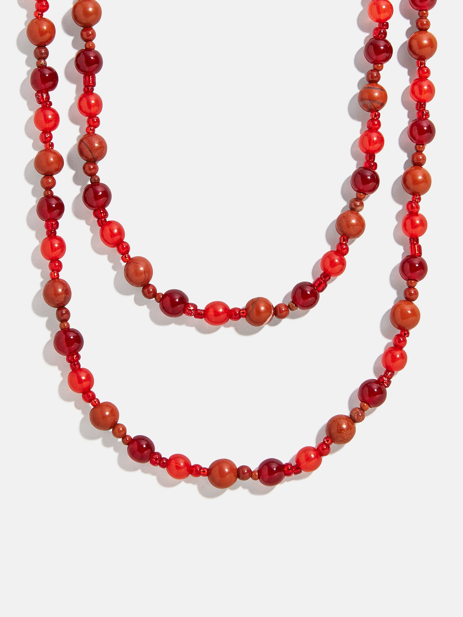 Charlotte Beaded Necklace - Red Jasper