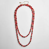 Charlotte Beaded Necklace - Red Jasper