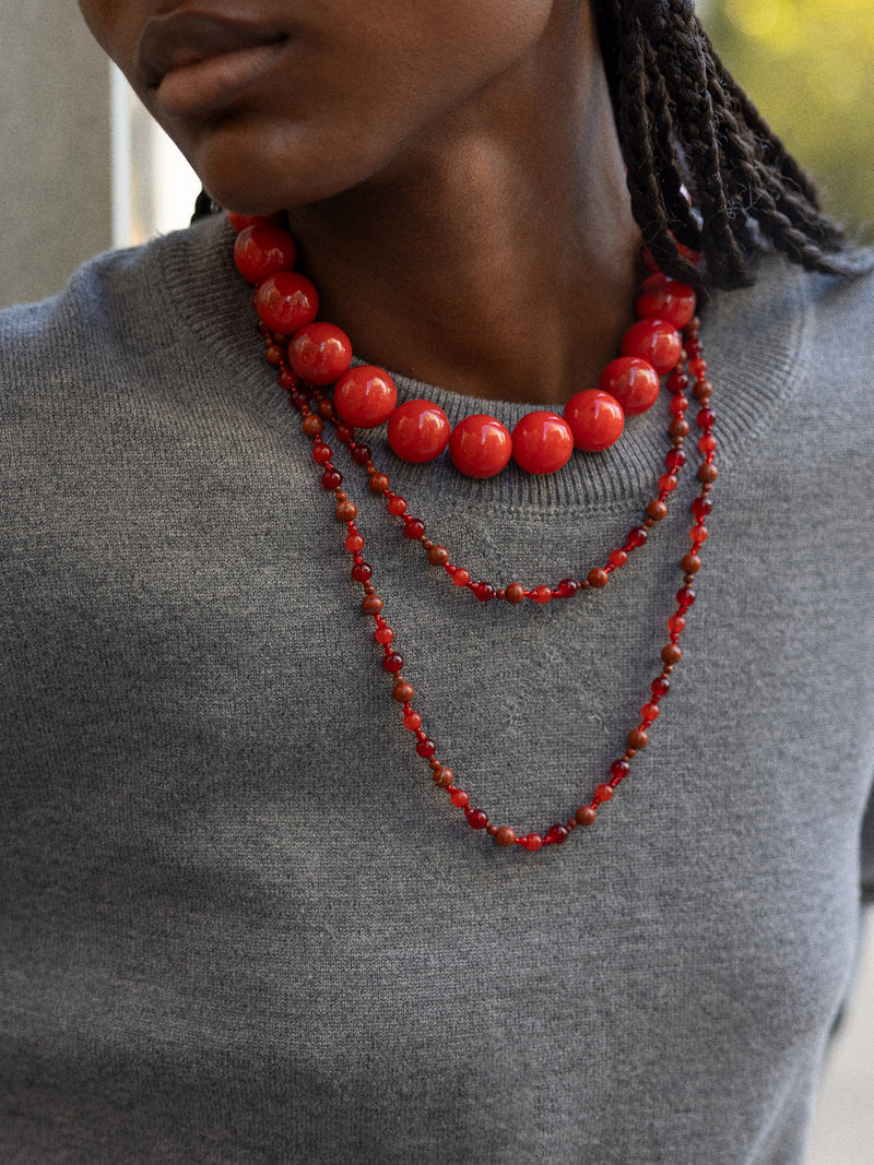 BaubleBar Charlotte Beaded Necklace - Red Jasper - 
    Long beaded necklace for layering
  
