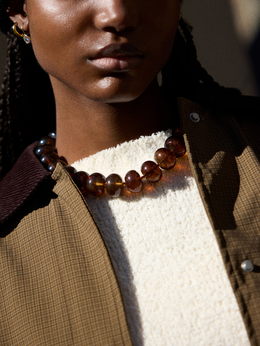 Joan Semi-Precious Necklace - Smoky Quartz