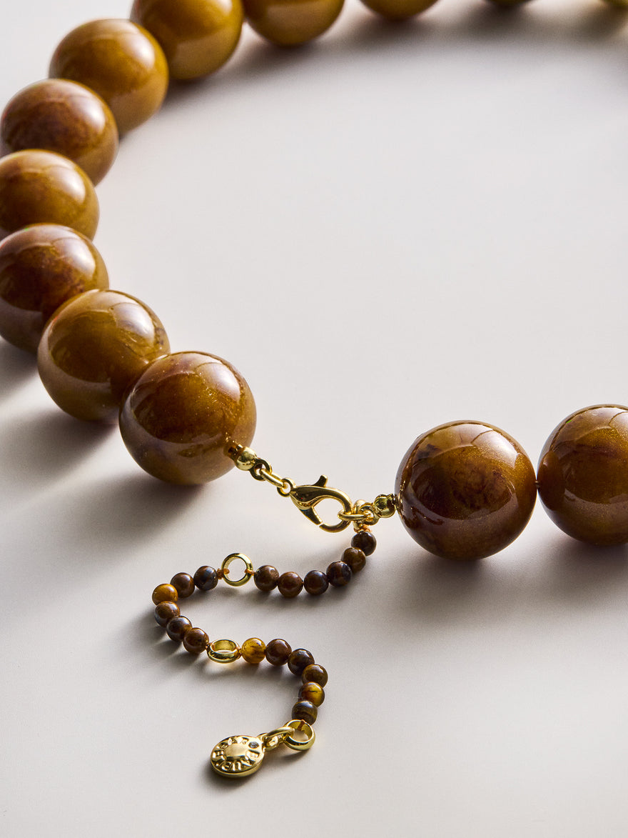 Jane Beaded Necklace - Tiger's Eye