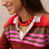 Jane Beaded Necklace - Red Jasper