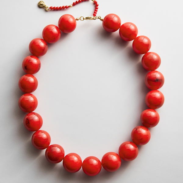Jane Beaded Necklace - Red Jasper – Chunky statement necklace