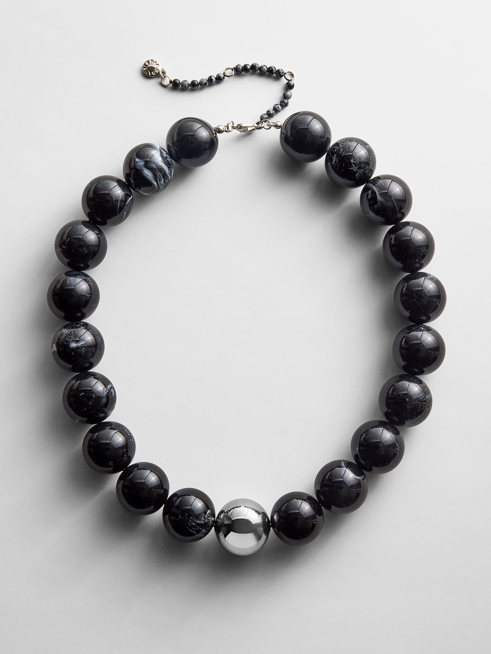 Jane Beaded Necklace - Obsidian