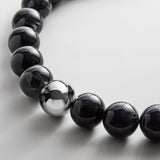 Jane Beaded Necklace - Obsidian/Silver Bead