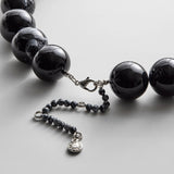 Jane Beaded Necklace - Obsidian/Silver Bead